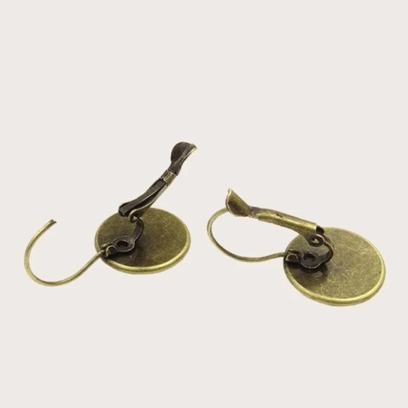 NEW| Beautiful Round Vintage Blue Bird Retro Floral Earrings - Picture 2 of 3